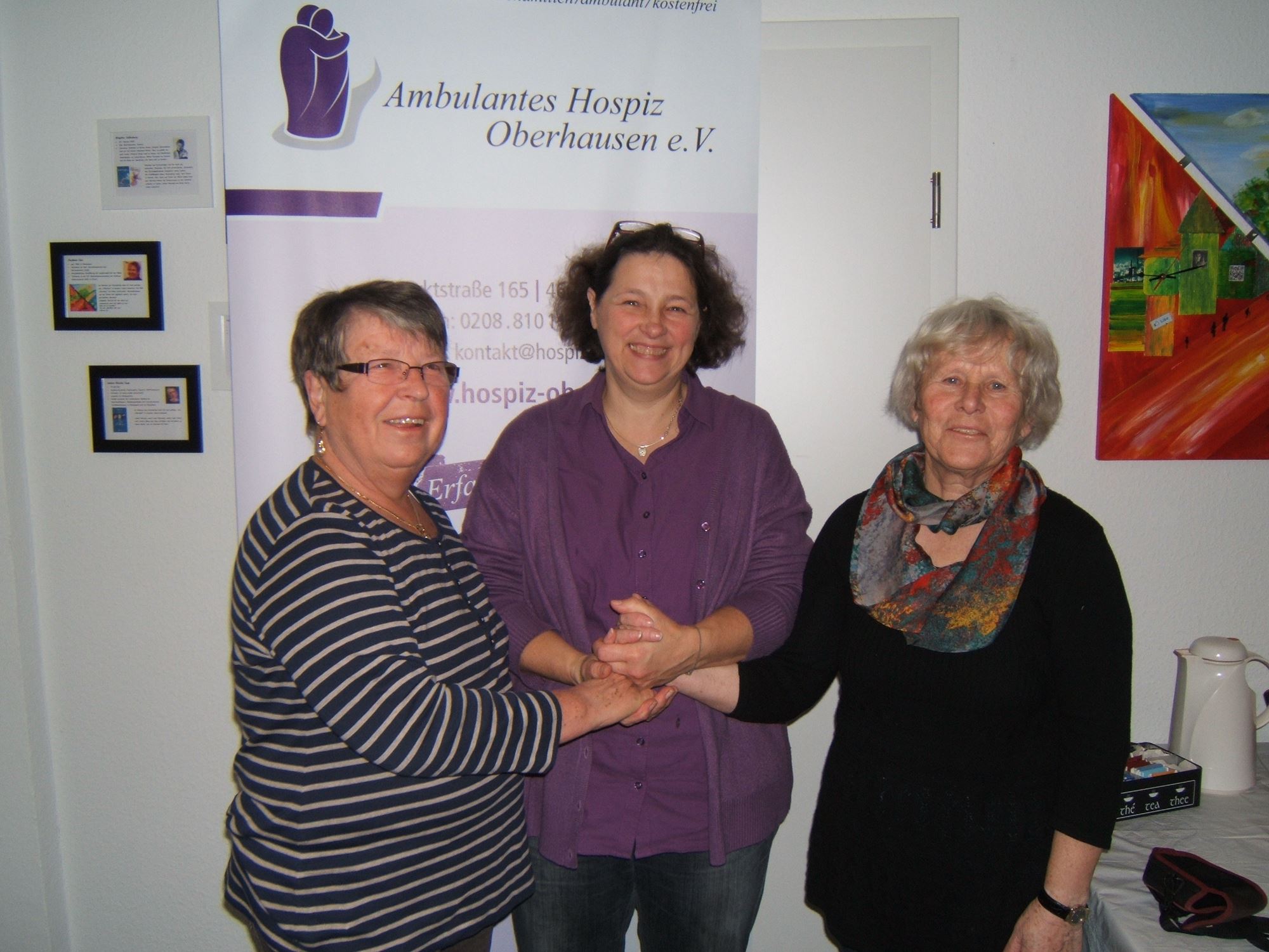 von links: Reinhilde Domachowski (SGV), Rafaela Schmitz (Ambulantes Hospiz Oberhausen), Ruth Wagner (SGV)